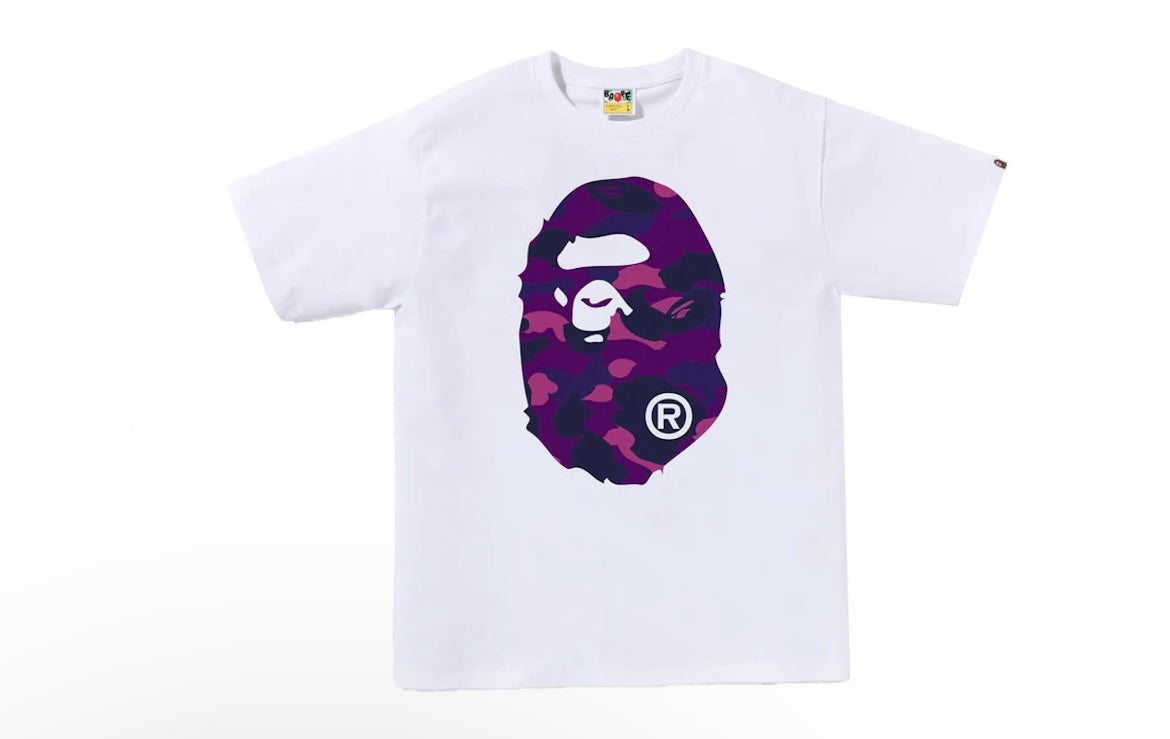 BAPE Color Camo Big Ape Head Tee White/Purple
