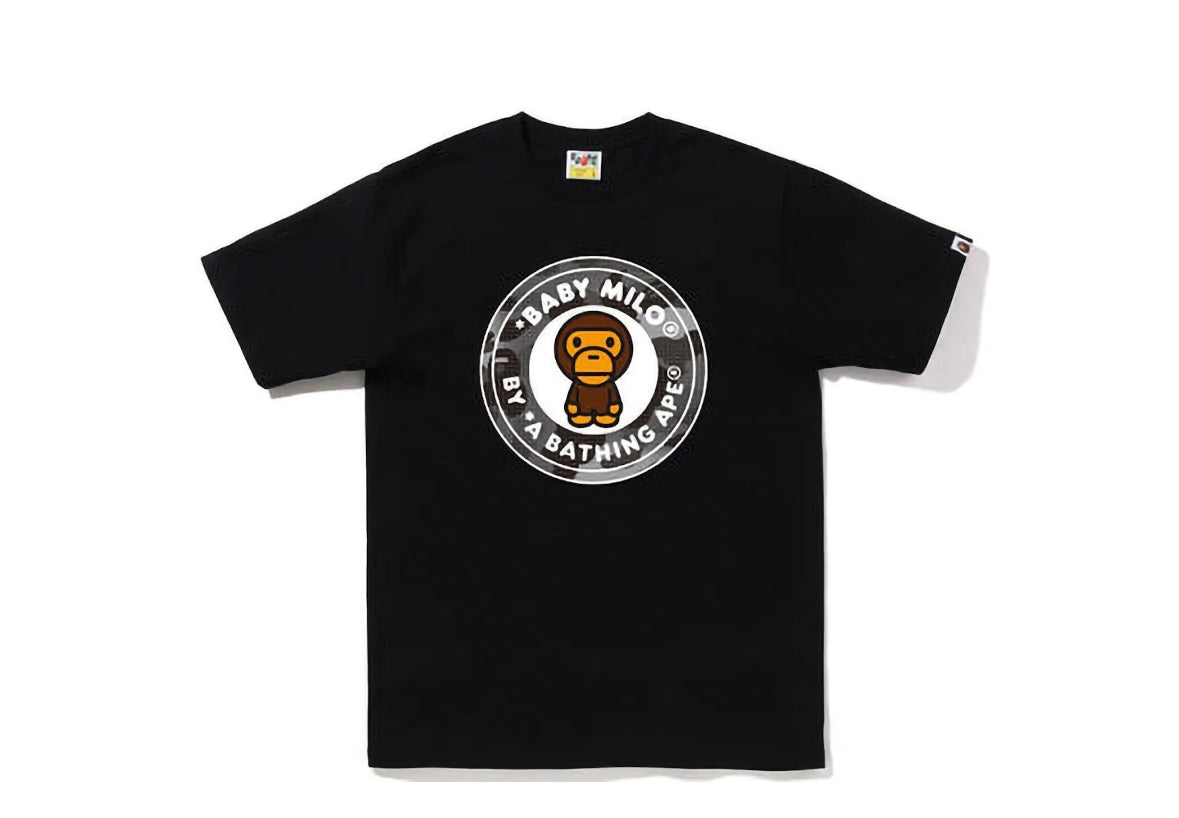 BAPE Grid Camo Milo Busy Works Tee (FW22) Black Black
