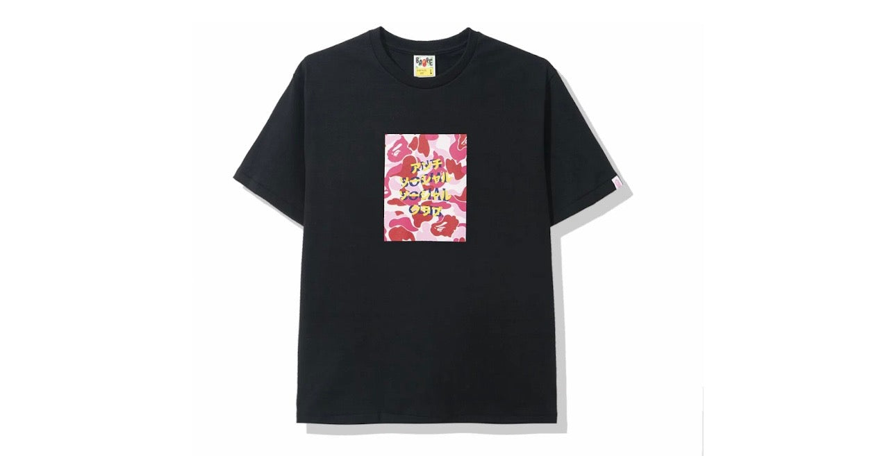 BAPE x Anti Social Social Club ABC Camo Box Tee Black/Pink