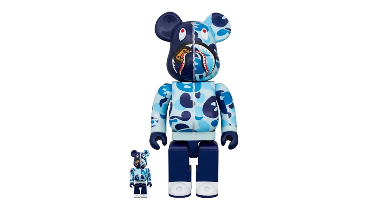 Bearbrick x BAPE Baby Milo(R) Camo Shark 100% & 400% Set Blue –  Stepsshoeretailer