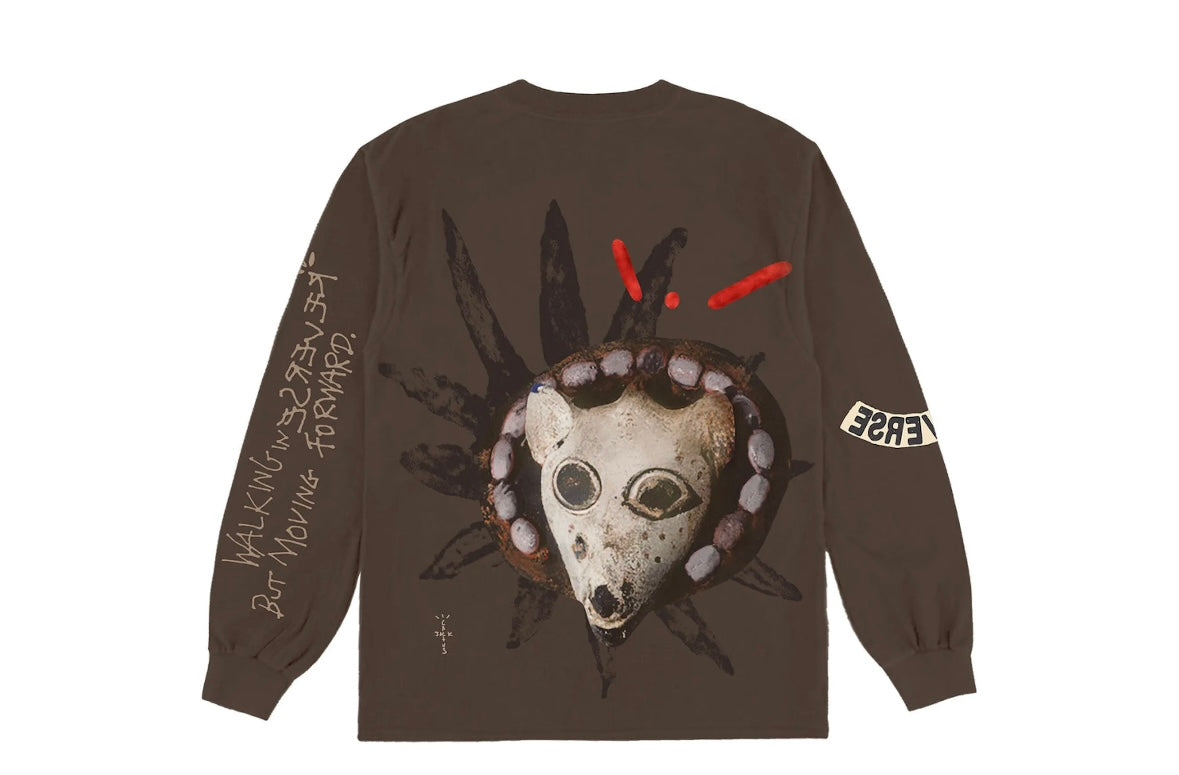 Travis Scott Reverse Jack Long Sleeve T-shirt Brown