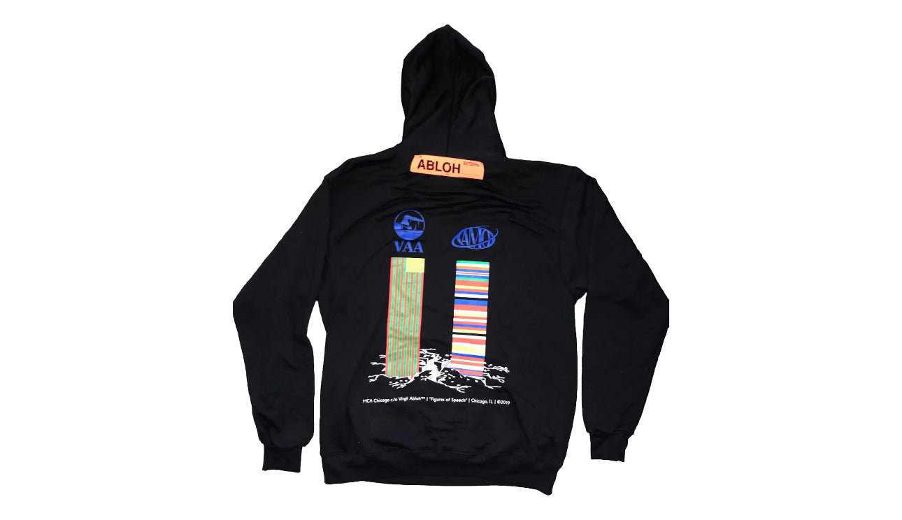 Virgil Abloh MCA Figures Of Speech Flags (Blue Text) Hoodie Black