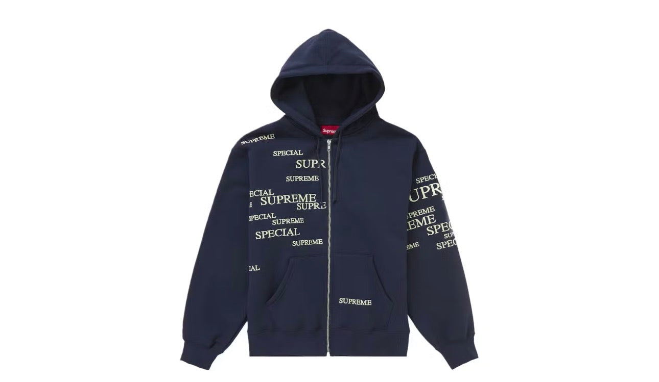 Supreme Special Zip Up Hooded Sweatshirt Navy – Stepsshoeretailer