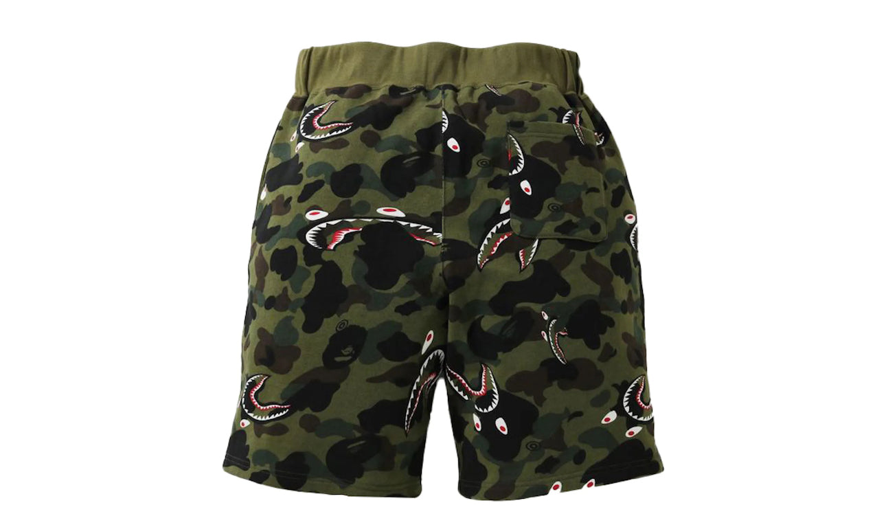 BAPE Shark 1st Camo Wide Sweatshort Green