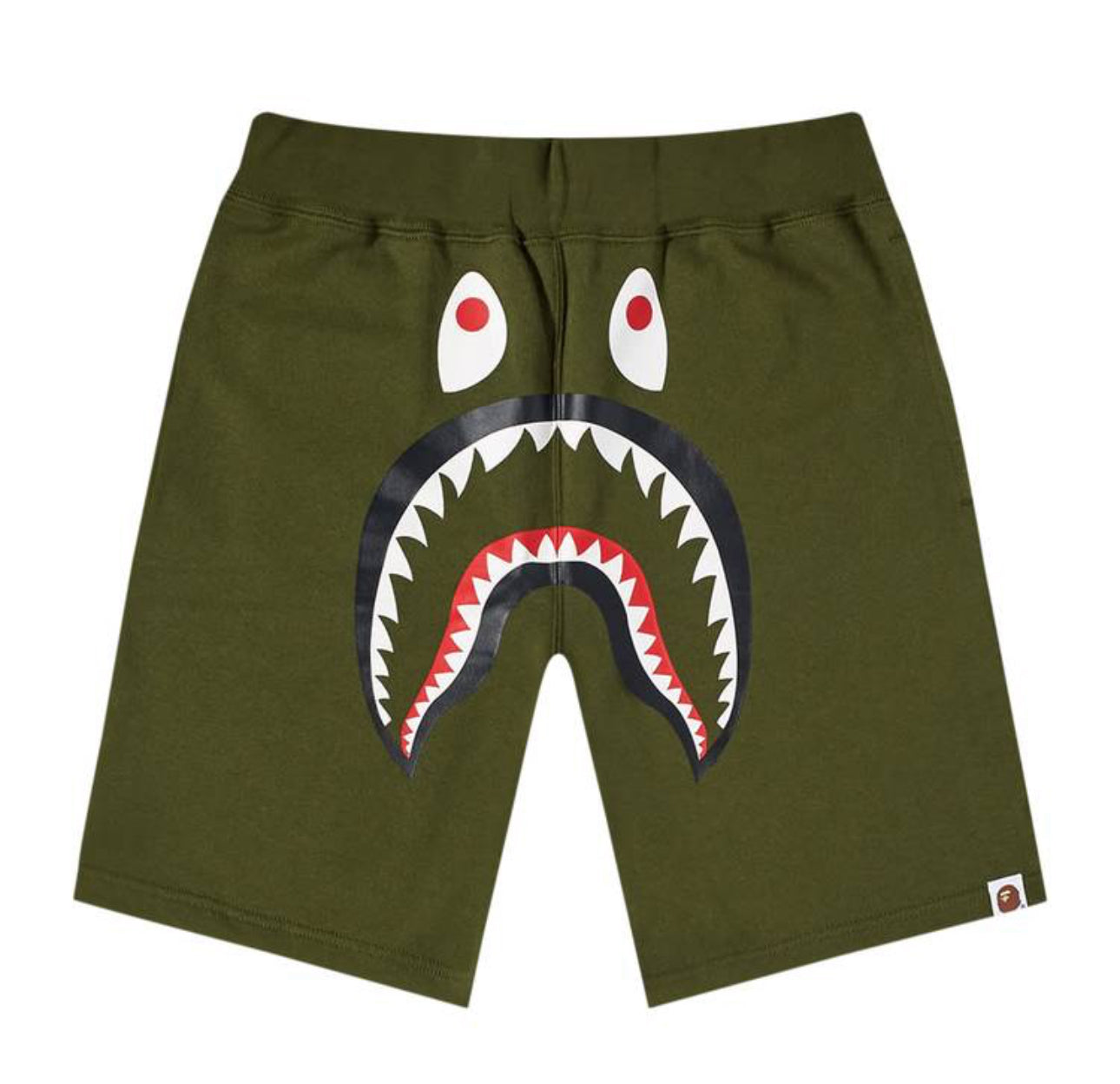 BAPE Shark Sweatshorts 'Olive/ Olive Drab'
