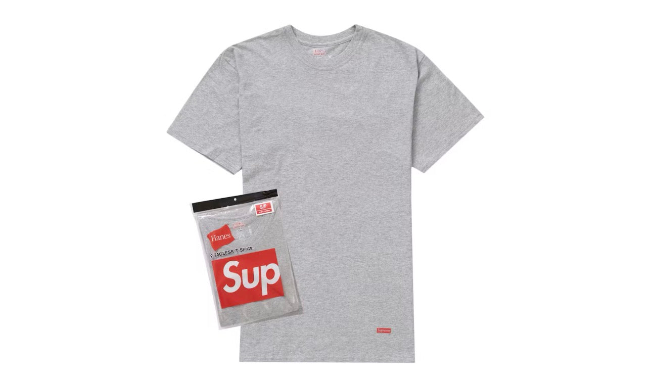Supreme Hanes Tagless Tees (2 Pack) Heather Grey