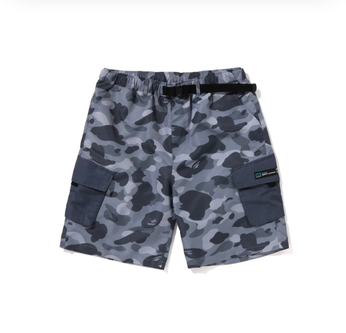 BAPE Pirate Honeycomb Camo Cargo Shorts Black