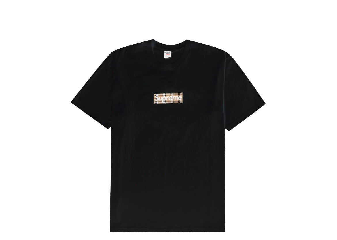 Supreme Burberry Box Logo Tee Black
