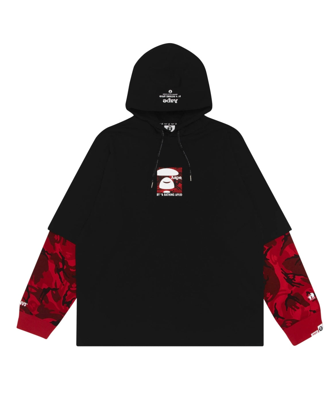 Aape By a Bathing Ape Layered Red Camo Hoodie