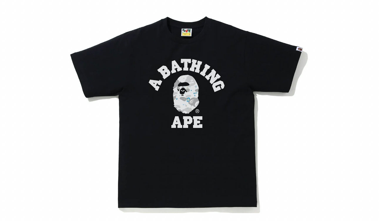 BAPE Space Camo Print College Tee Black