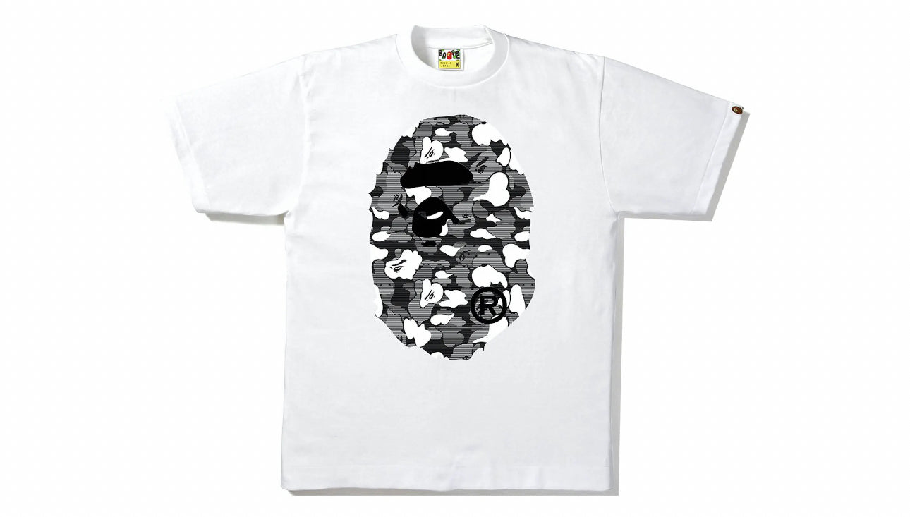 BAPE Stripe ABC Camo Big Ape Head Tee White/Black