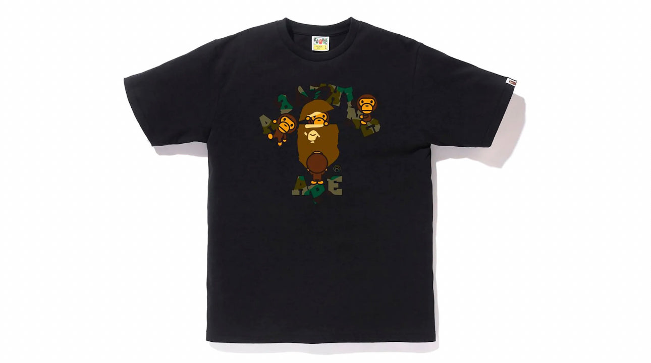BAPE 1st Camo College Milo Tee Black/Green