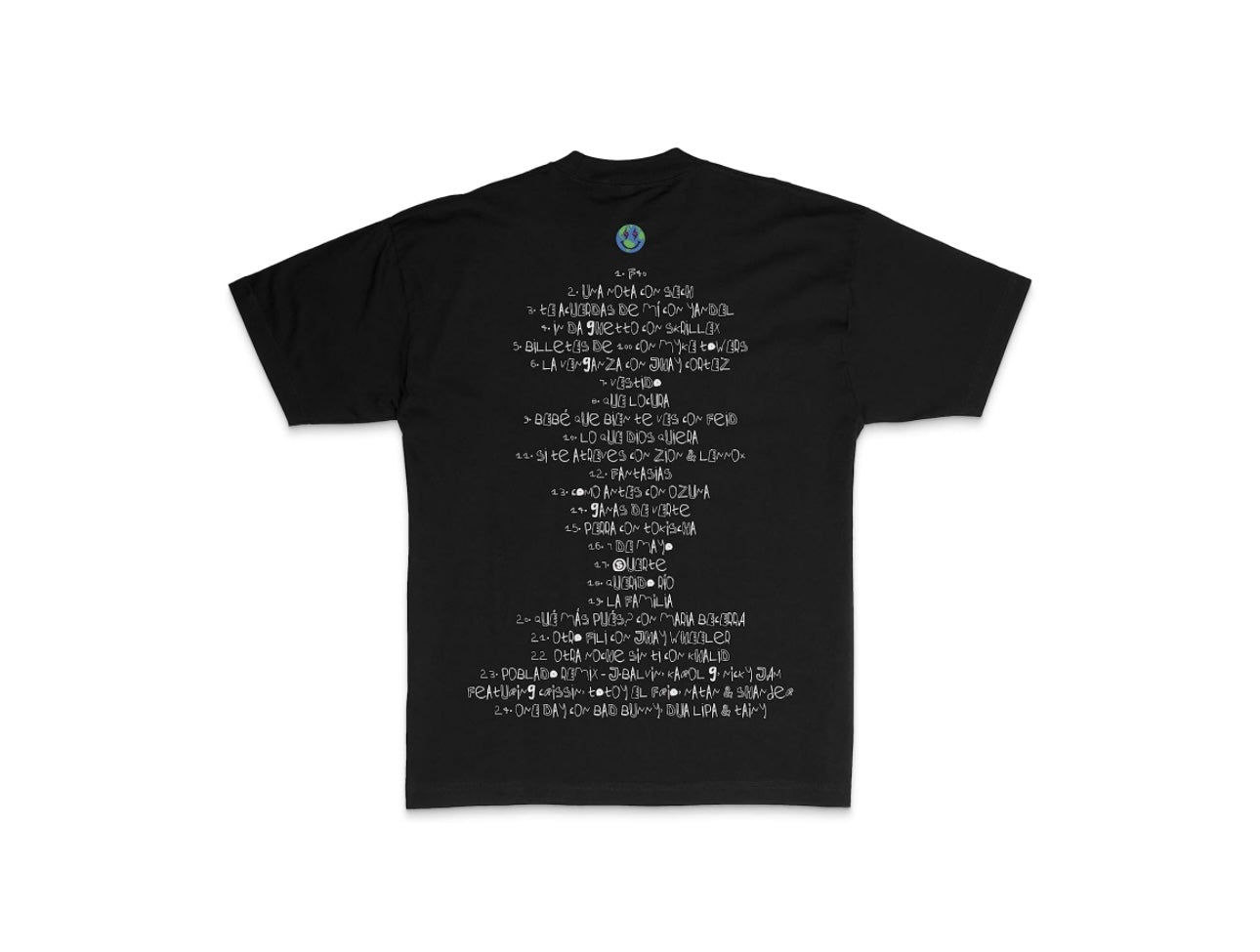 J Balvin World Tracklist Shirt