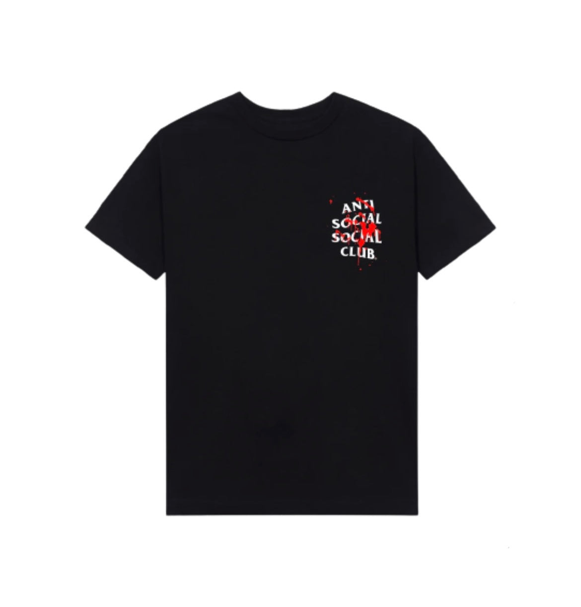 Anti Social Social Club Imprint Glossy Red Tee - Black