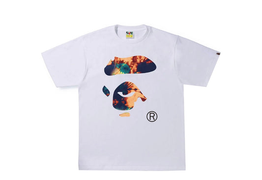 BAPE Tie Dye Ape Face Tee
White/Navy