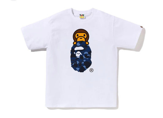 Bape Color Camo Milo On Ape Head Tee