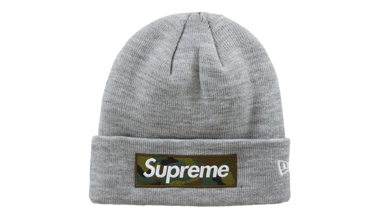 Supreme New Era Box Logo Beanie (FW23)Heather Grey