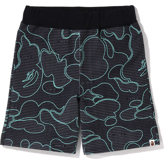 A Bathing Ape Men Text Code Camo Sweat Shorts