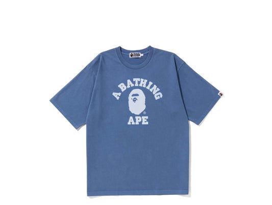 BAPE Pigment Dyed College Relaxed Fit Tee Navy