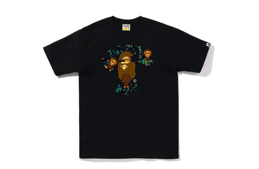 Bape Thermography College Milo Tee Black