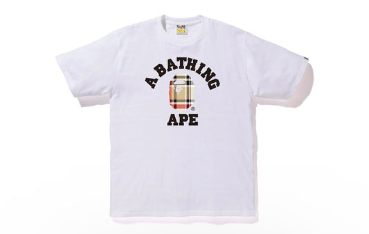 BAPE Check College Tee White/Beige