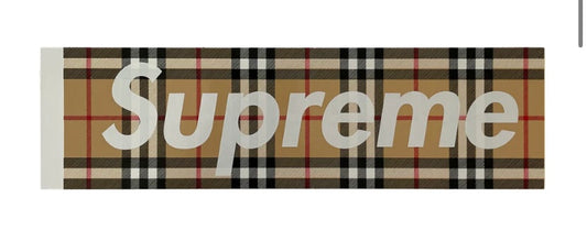 Supreme Beige Burberry Box Logo Sticker