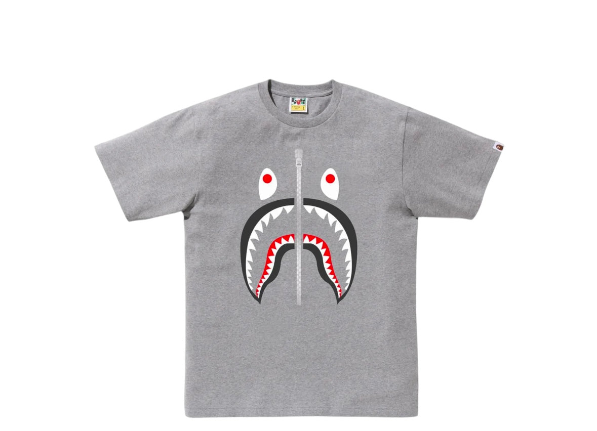 BAPE A Bathing Ape Shark Tee Gray