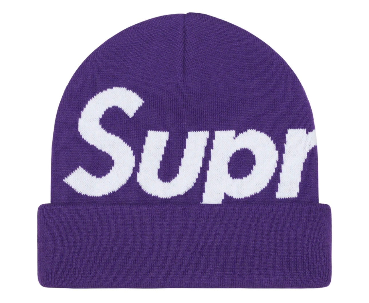Supreme Big Logo Beanie Dark Purple