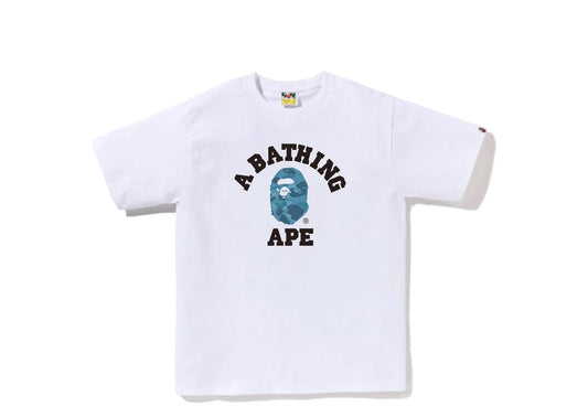 BAPE Honeycomb Camo College Tee White/Blue