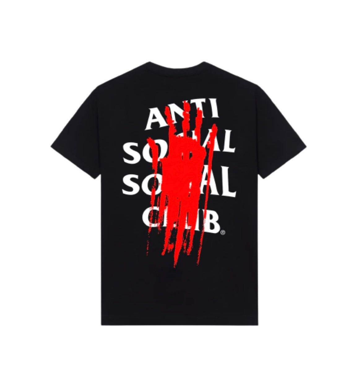 Anti Social Social Club Imprint Glossy Red Tee - Black