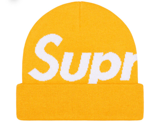 Supreme Big Logo Beanie Gold