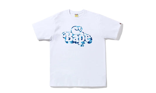 BAPE ABC Camo Milo on Bape Tee White Blue