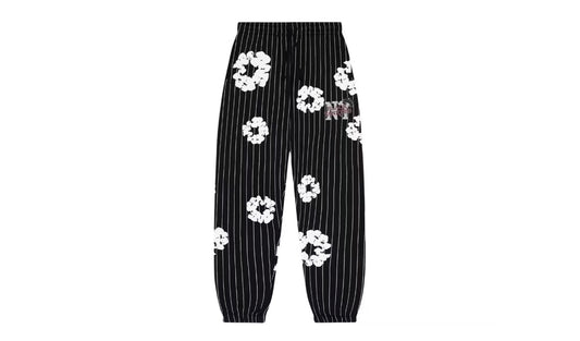 Denim Tears Pinstripe Wreath Sweatpant Black