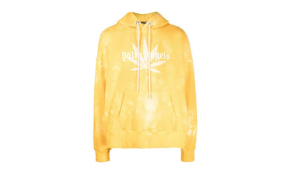 Palm Angels Leaf Tie Dye Hoodie Yellow