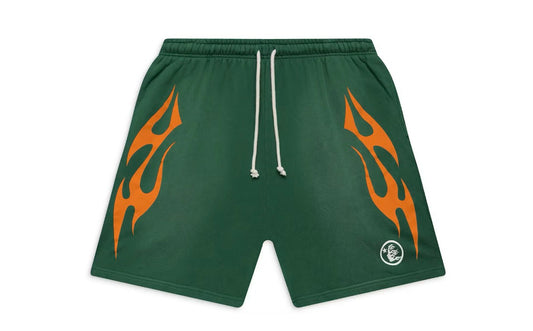 HELLSTAR Flame Shorts Green/Orange