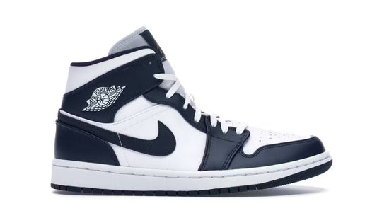 Jordan 1 Mid White Metallic Gold Obsidian