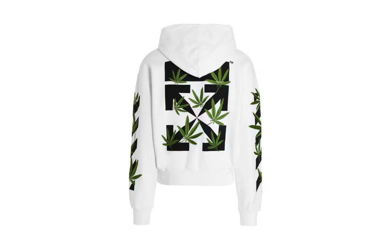 OFF-WHITE Weed Arrows Over Hoodie White