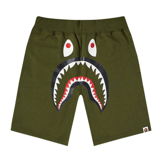 BAPE Shark Sweatshorts 'Olive/ Olive Drab'