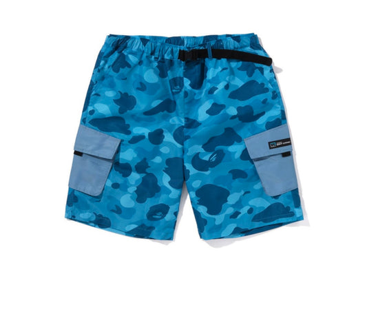 BAPE Pirate Honeycomb Camo  Cargo Shorts Blue