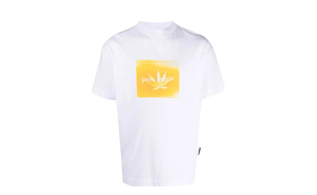 Palm Angels Leaf Print Logo T-Shirt
White/Yellow
