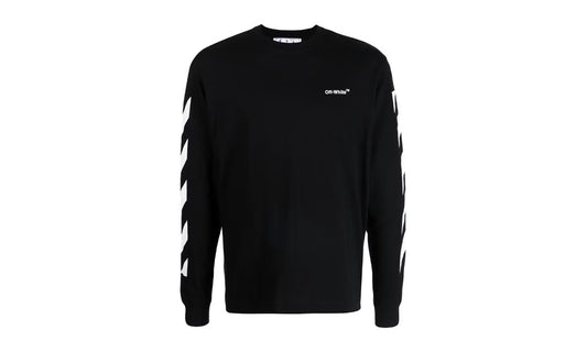 OFF-WHITE Diagonal Helvetica  Long Sleeve T-Shirt