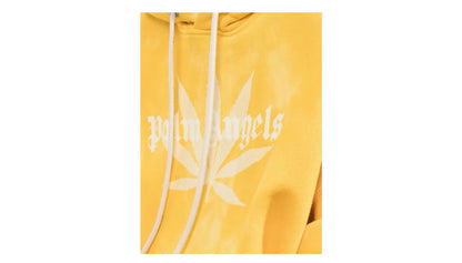 Palm Angels Leaf Tie Dye Hoodie Yellow