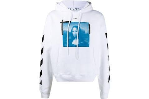 OFF-WHITE Taped Mona Lisa Over Hoodie White/Black/Blue