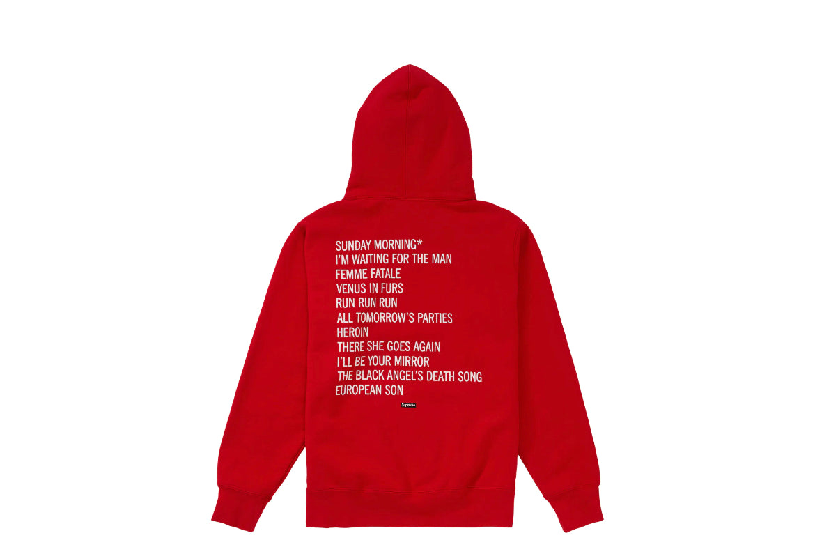 Supreme The Velvet Underground Hooded Sweatshirt Red